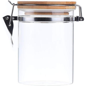 Pot en verre transparent en gros pour homme avec couvercle à pression pour pot de stockage de miel au beurre d&#39;arachide